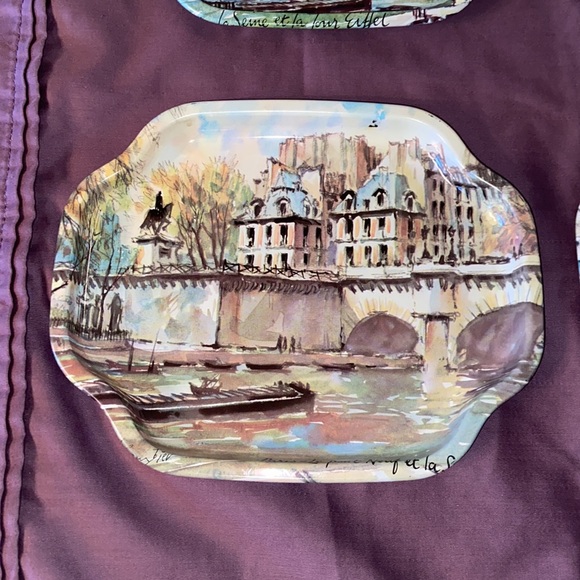 Vintage Elite Trays - France scenes set of 4 made in England - Picture 2 of 7